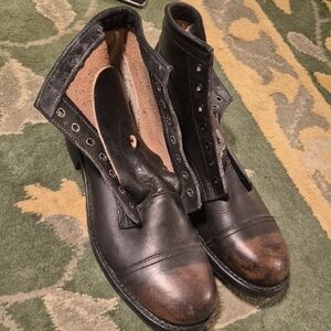 Frye Black and Brown Leather Boots